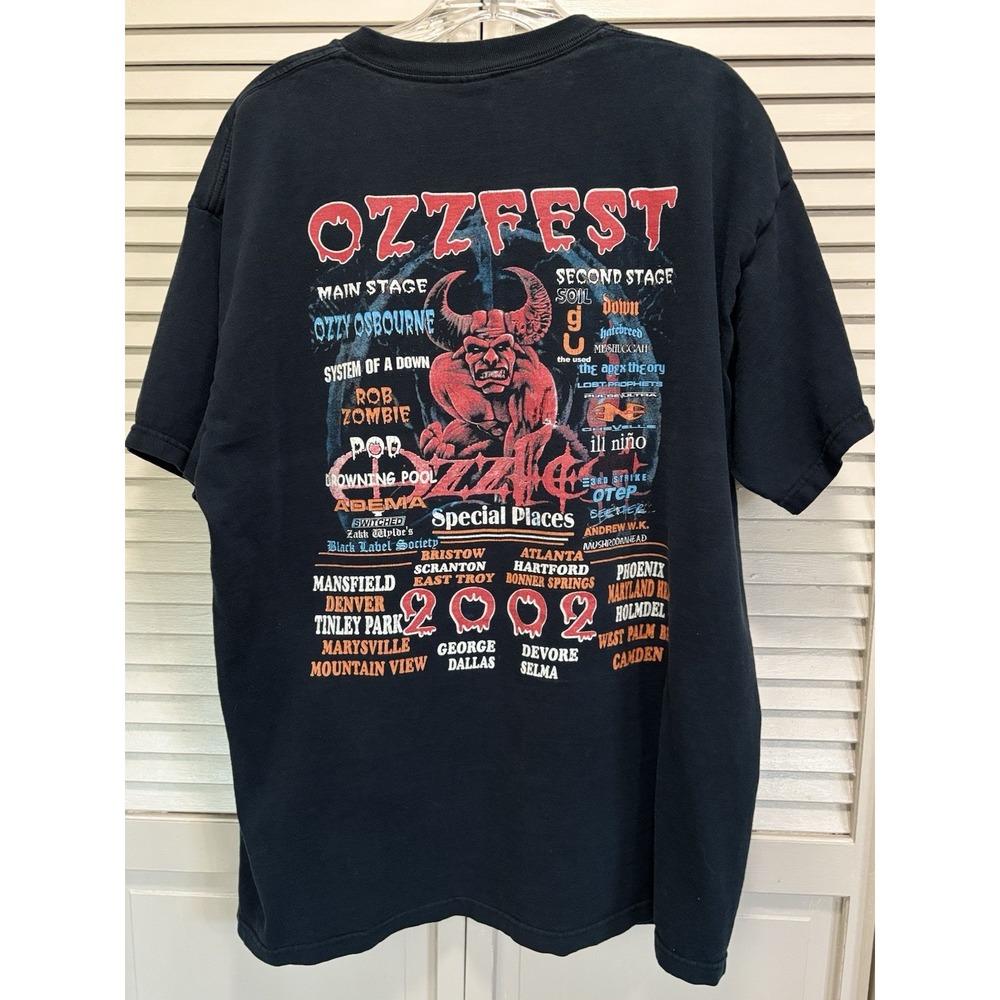 Vintage Ozzfest 2002 Tour Concert Tshirt Rock Band Size XL Devil Y2K Short Sleev - Picture 5 of 8